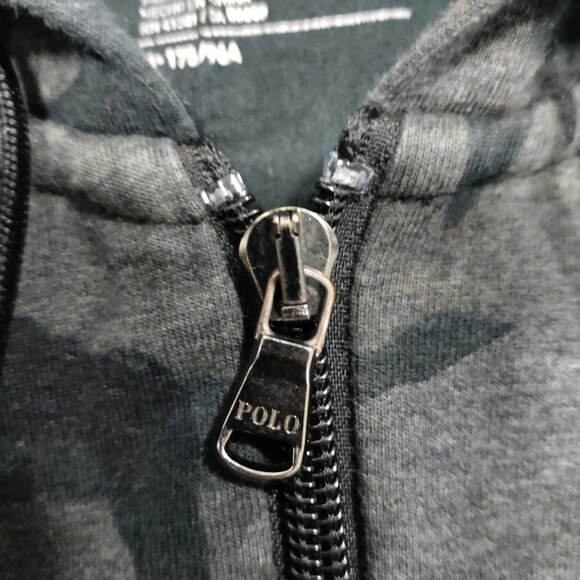 POLO Ralph Lauren Performance Gray Black Camo Full-Zip Hoodie Jacket Size Medium - Picture 6 of 10